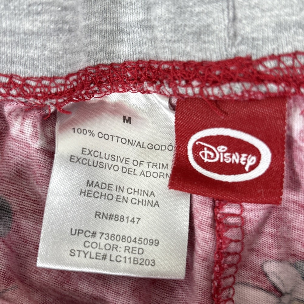 Disney Womens Red 100% Cotton Mickey Minnie True Love Pajama Lounge Pants Size M - Picture 5 of 6